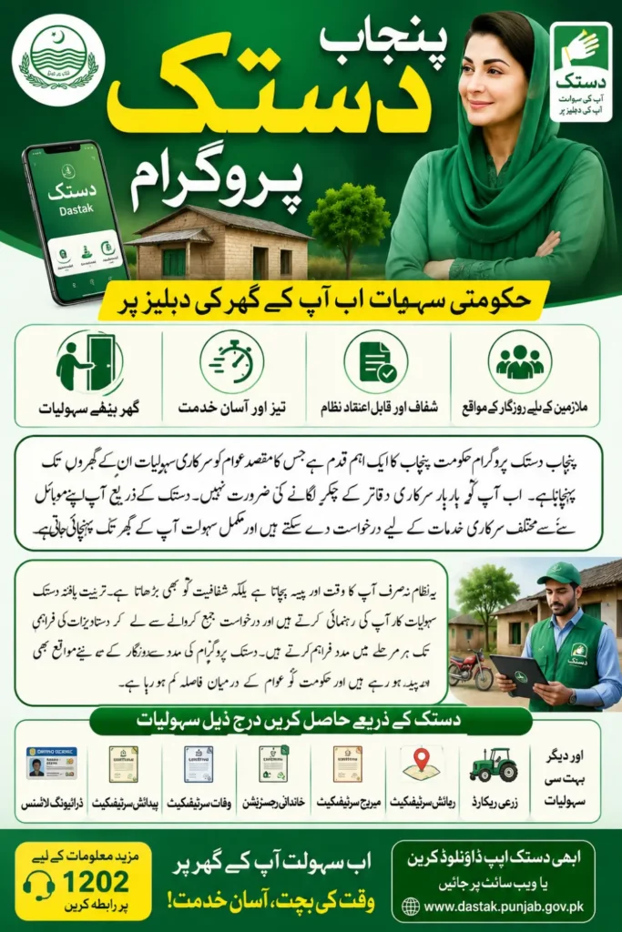 Punjab Dastak Program Maryam Ki Dastak Doorstep Government Services in Punjab