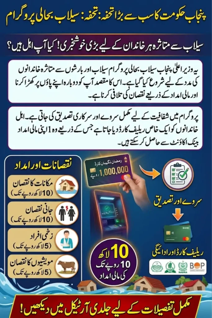 Wazir-e-Aala Punjab Sailab Bahali Program Eligibility, Financial Assistance and Complete Guide