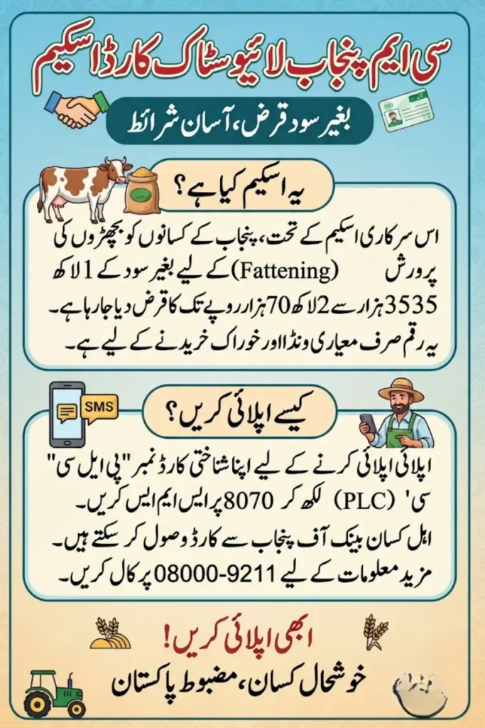 CM Punjab Livestock Card Scheme 2026: Eligibility, Loan Amount & How to Apply
