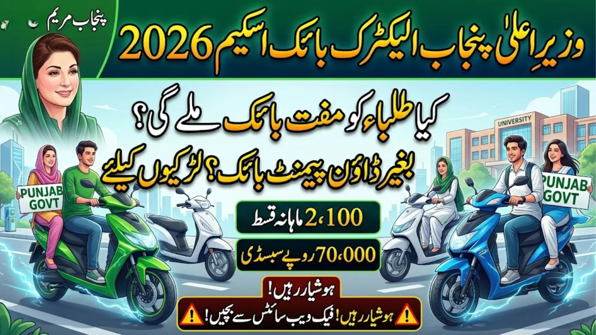 CM Punjab E-Bike Scheme 2026 Get Rs 70,000 Subsidy with Easy Installment and Apply Online