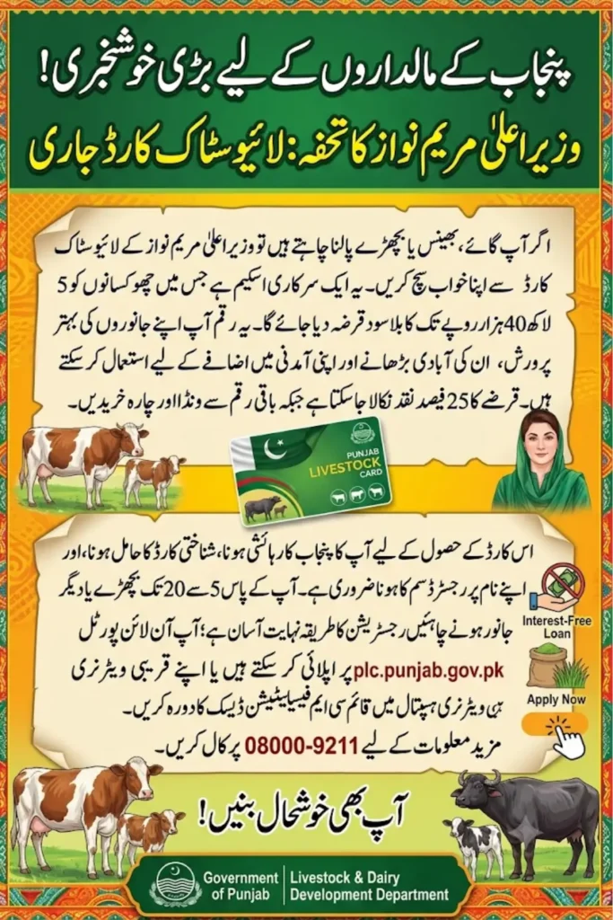 Punjab Livestock Card 2026 Eligibility, Online Registration & Rs 540,000 Loan Details