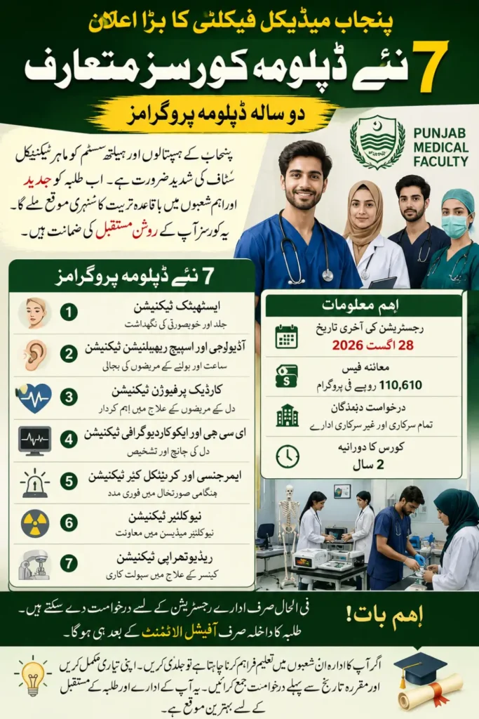 Punjab PMF New Diploma Courses 2026 7 Fields, Eligibility and Registration