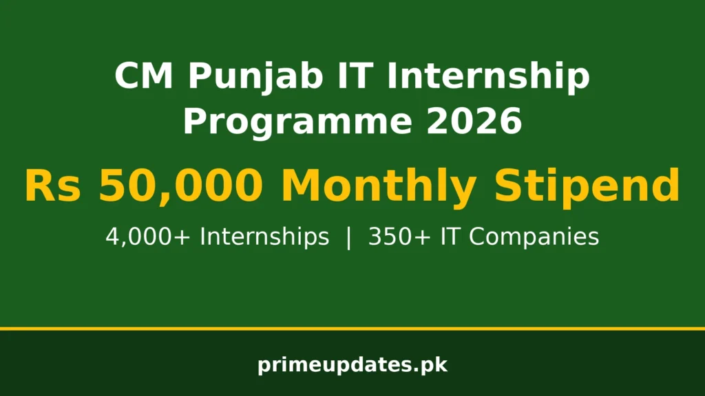 CM Punjab IT Internship Programme 2026 — Rs 50,000 monthly stipend, apply online