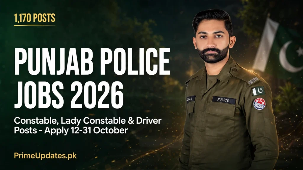 Punjab Police Jobs 2026 — 1,170 Constable, Lady Constable and Driver posts