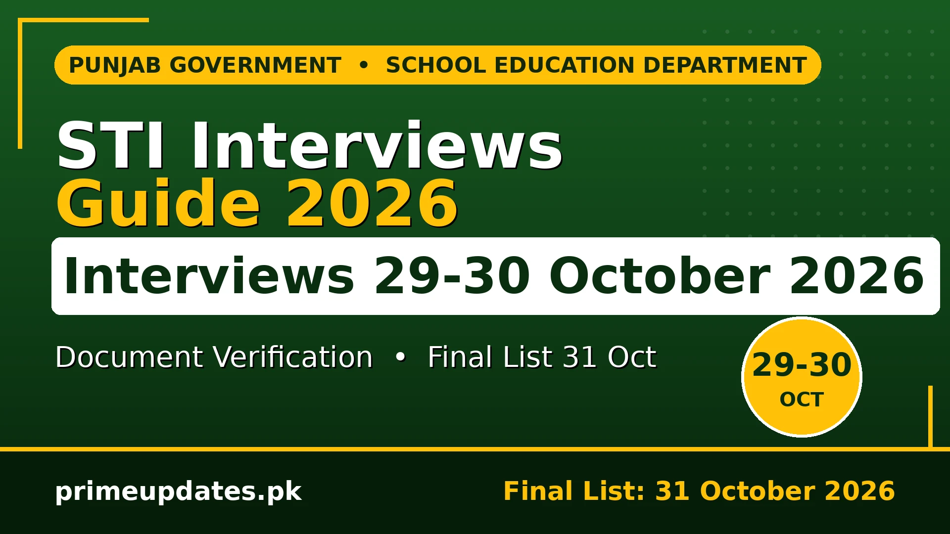 STI Interviews Guide 2026: Dates, Documents and 5-Mark Interview